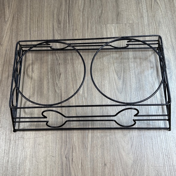 Black Metal Dog Bowl Stand Pet - Picture 1 of 7